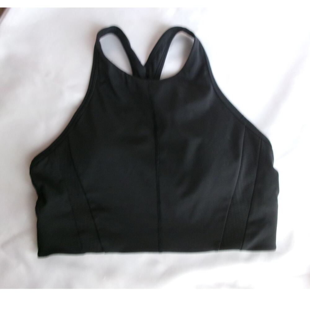 Athleta x Allyson Felix Legend Zip Front Sports Bra Black Medium M A-C